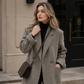 Women’s Thick Wool Blend Blazer with Cotton Lining for Office & Winter Wear