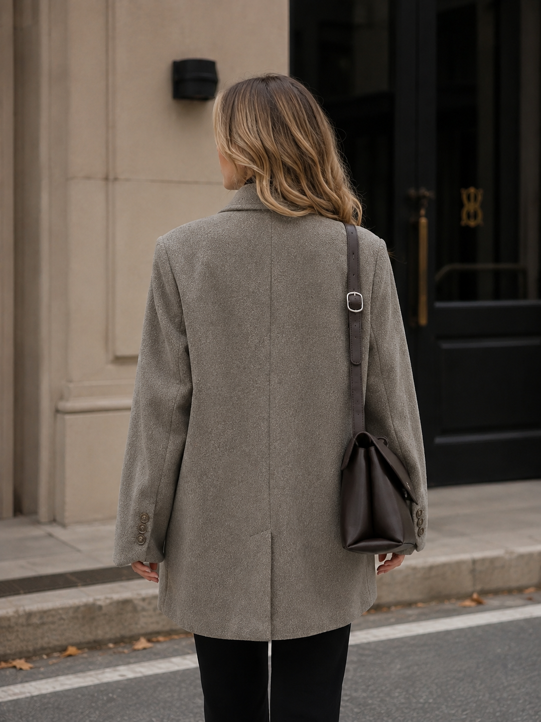 Women’s Thick Wool Blend Blazer with Cotton Lining for Office & Winter Wear