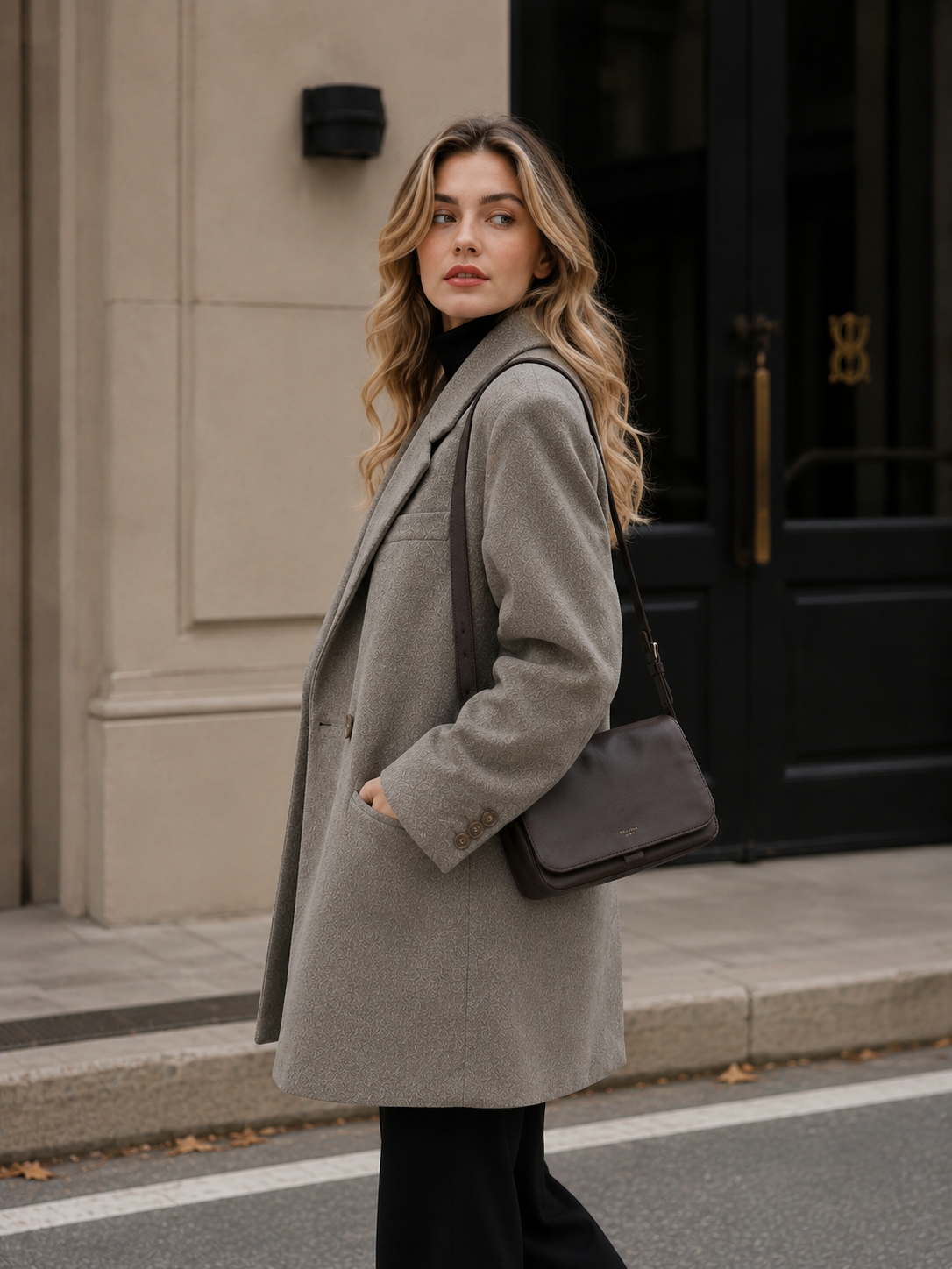 Women’s Thick Wool Blend Blazer with Cotton Lining for Office & Winter Wear