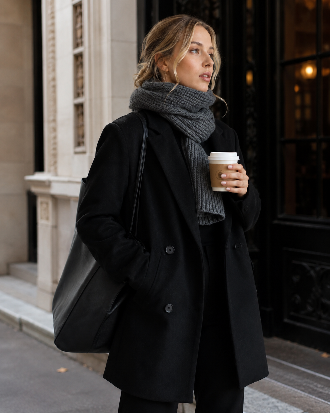 Women’s Thick Wool Blend Blazer with Cotton Lining for Office & Winter Wear