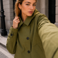 Women’s Hooded Trench Coat with Long Sleeves for Winter & Casual Wear