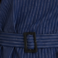 Women's Striped Belted Top & Trouser Co-Ord Set – Navy Blue
