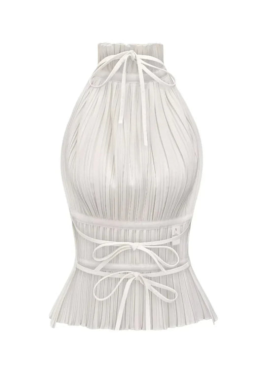 Lauren | Backless Pleated Top