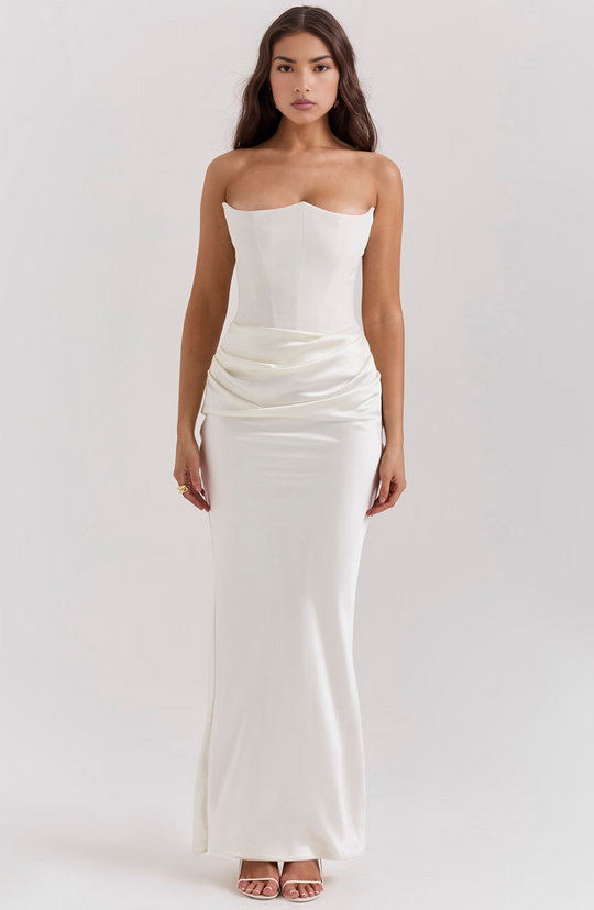 Nylaen ™ | Strapless Bottom Pleated Maxi Dress