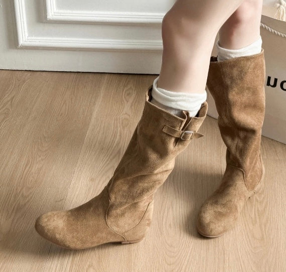 Amelia – Stylish Suede Knee-High Boots