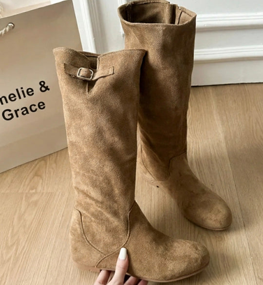Amelia – Stylish Suede Knee-High Boots