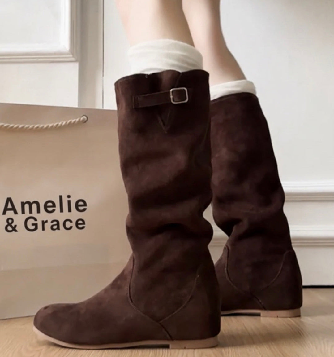 Amelia – Stylish Suede Knee-High Boots