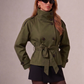 Women’s Short Belted Trench Coat with Waist Tie for Casual & Smart Wear