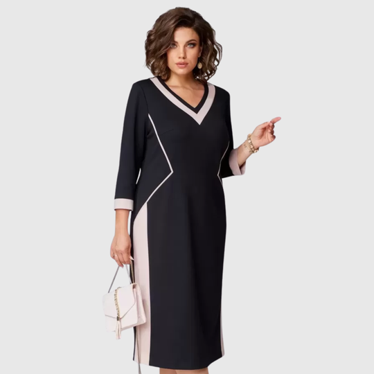 Fenna - Elegant V-Neck Midi Dress
