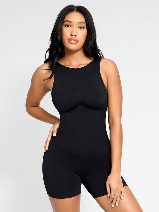 Built-In Shapewear High-Neck Romper