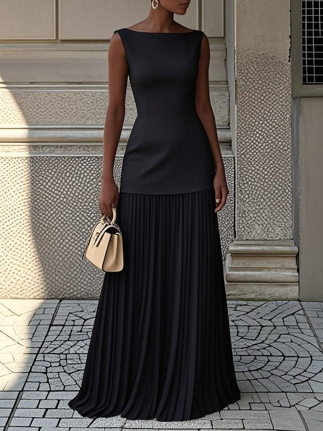 Serena | Pleated Maxi Dress-Set