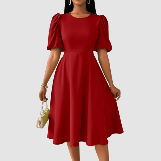 Clara - Refined Black Midi Dress