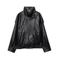 Women’s Oversized Leather Bomber Jacket for Casual & Winter Streetwear