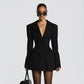 Women’s Sculpted Double-Breasted Blazer with Cinched Waist