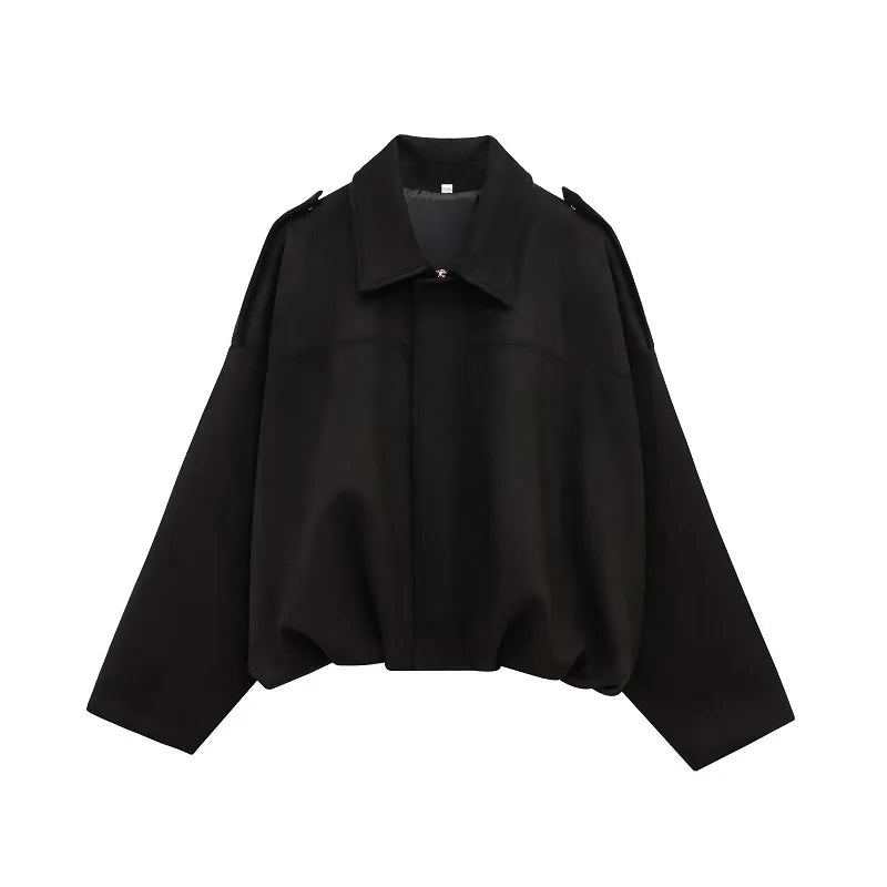 Women's Suede Oversized Bomber Jacket