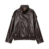 Women’s Oversized Leather Bomber Jacket for Casual & Winter Streetwear