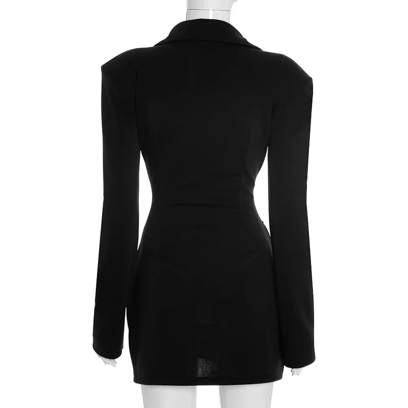 Women’s Sculpted Double-Breasted Blazer with Cinched Waist