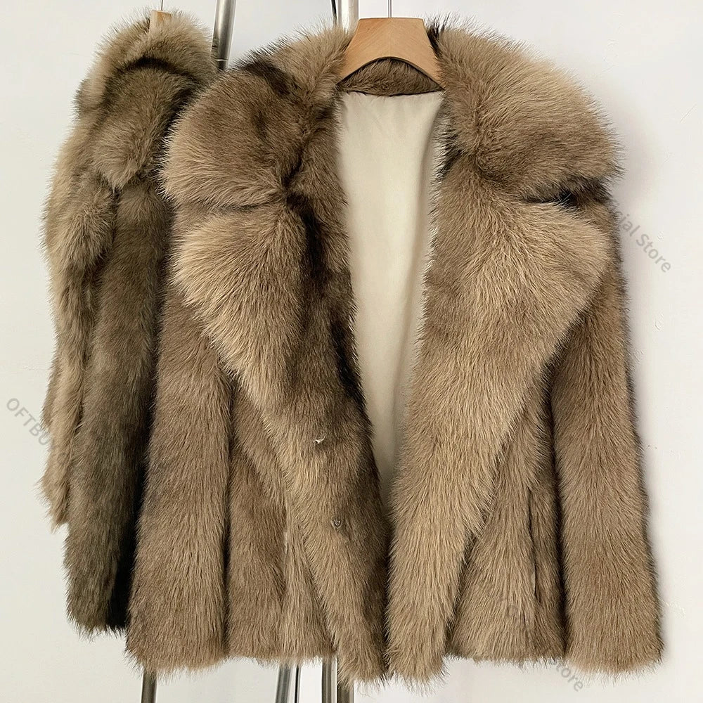 Women’s Short Coat with Fluffy Texture for Winter & Evening Wear