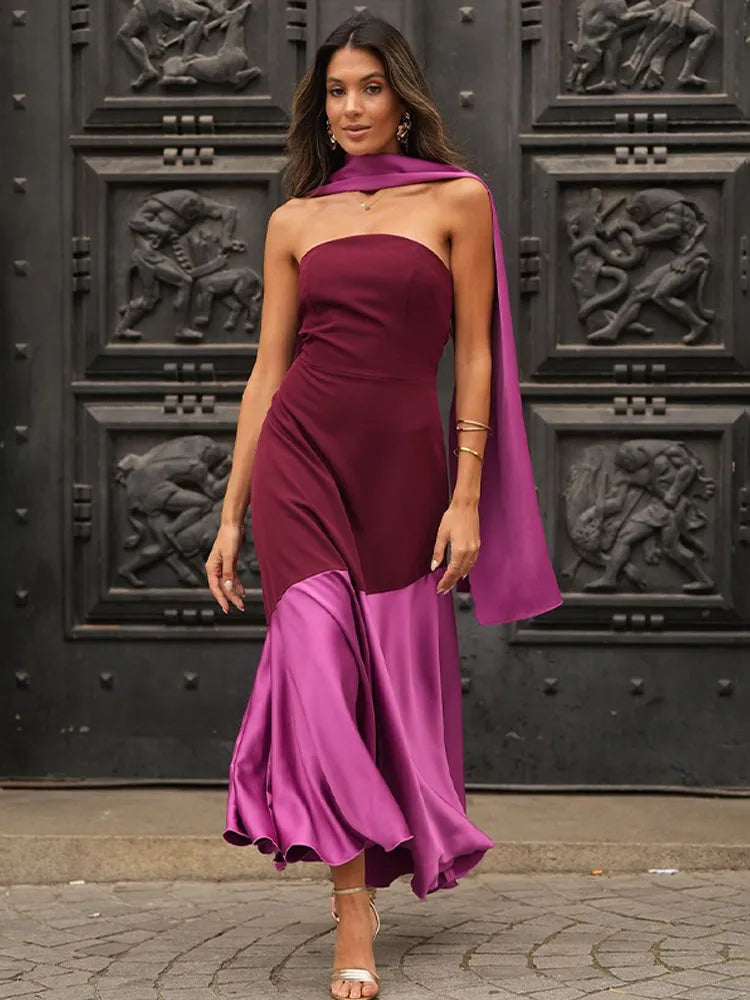 Ensley - Classy Two-Tone Dress