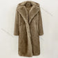 Women’s Long Fur Coat with Fluffy Texture