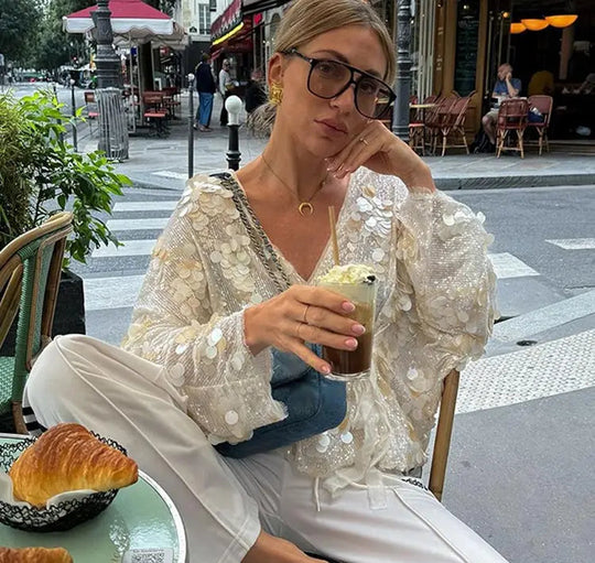 Rhea | Glamorous Sparkling Blouse