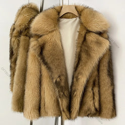 Women’s Short Coat with Fluffy Texture for Winter & Evening Wear