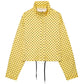 Women’s Oversized Polka Dot Cropped Bomber Jacket with Zip Front