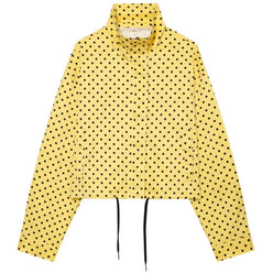 Women’s Oversized Polka Dot Cropped Bomber Jacket with Zip Front