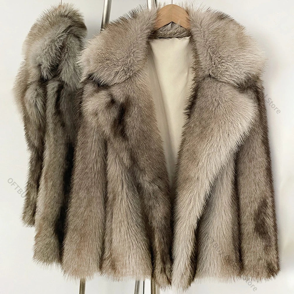 Women’s Short Coat with Fluffy Texture for Winter & Evening Wear