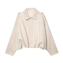 Women's Suede Oversized Bomber Jacket