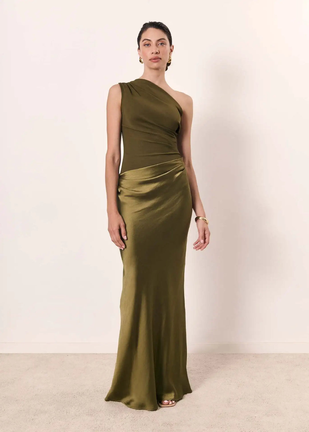 Averie - One-Shoulder Satin Maxi Dress