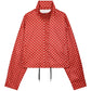 Women’s Oversized Polka Dot Cropped Bomber Jacket with Zip Front