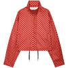 Women’s Oversized Polka Dot Cropped Bomber Jacket with Zip Front