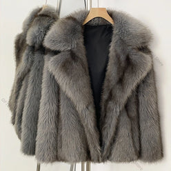 Women’s Short Coat with Fluffy Texture for Winter & Evening Wear