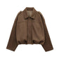 Women's Suede Oversized Bomber Jacket