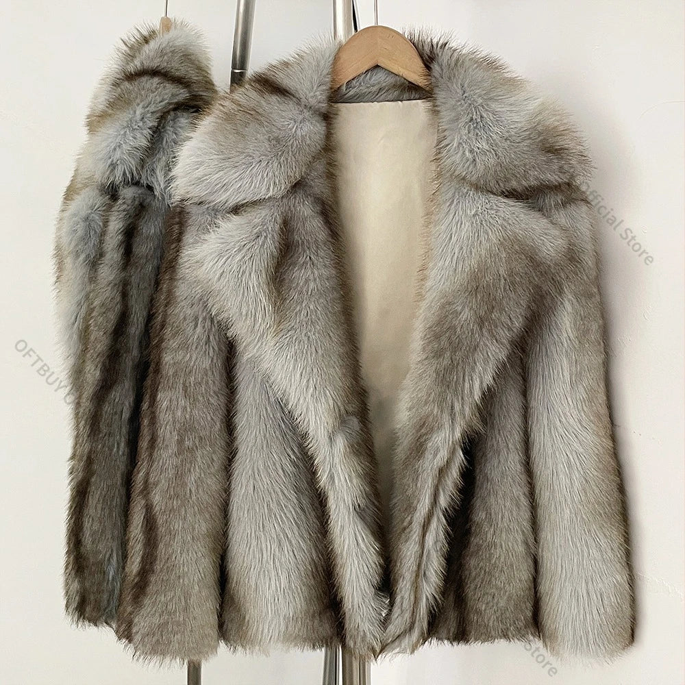 Women’s Short Coat with Fluffy Texture for Winter & Evening Wear