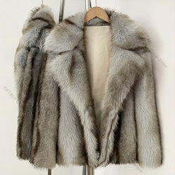 Women’s Short Coat with Fluffy Texture for Winter & Evening Wear
