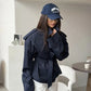 Women’s Belted Cropped Trench Coat with Long Sleeves for Casual & Smart Wear