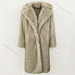 Women’s Long Fur Coat with Fluffy Texture