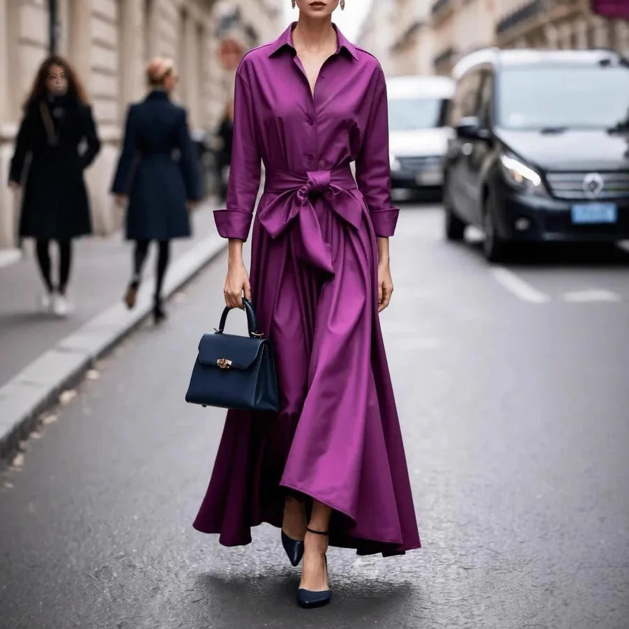 Isabelle - Elegant Maxi Dress With Bow