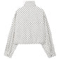 Women’s Oversized Polka Dot Cropped Bomber Jacket with Zip Front