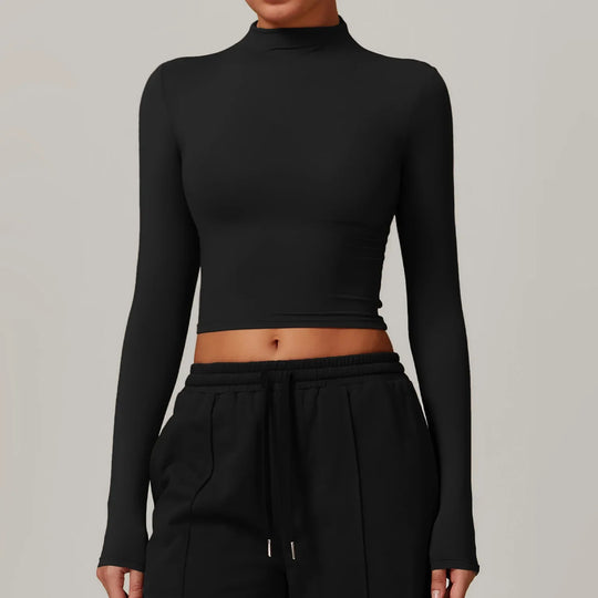 High Neck Long Sleeve Yoga Shirts