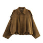 Women's Suede Oversized Bomber Jacket