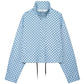 Women’s Oversized Polka Dot Cropped Bomber Jacket with Zip Front