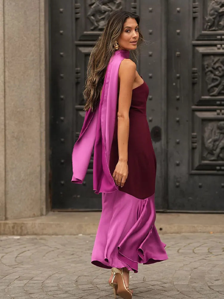 Ensley - Classy Two-Tone Dress
