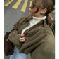 Women's Suede Oversized Bomber Jacket