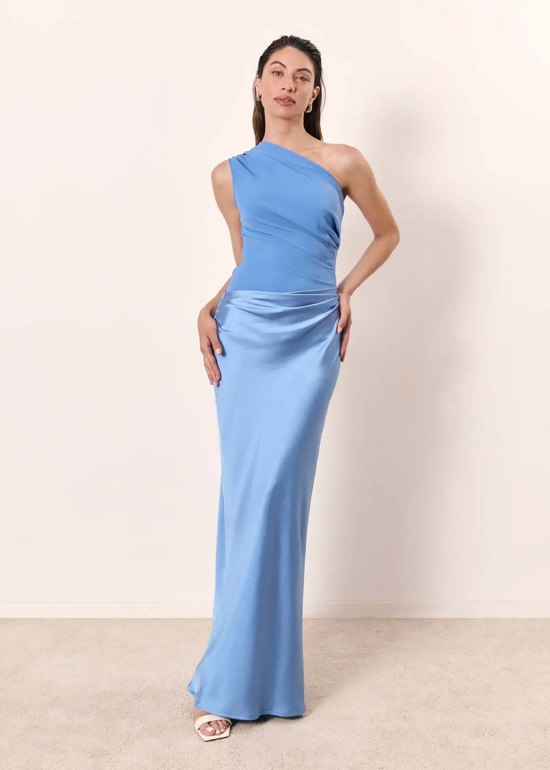 Averie - One-Shoulder Satin Maxi Dress