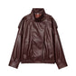 Women’s Oversized Leather Bomber Jacket for Casual & Winter Streetwear