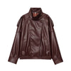 Women’s Oversized Leather Bomber Jacket for Casual & Winter Streetwear