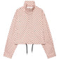 Women’s Oversized Polka Dot Cropped Bomber Jacket with Zip Front